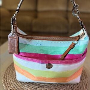 Coach Vibrant Striped Shoulder Bag